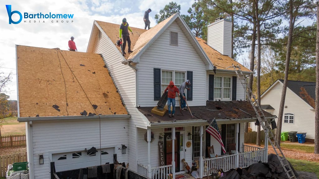roofing crew - example of a social media post for roofing companies