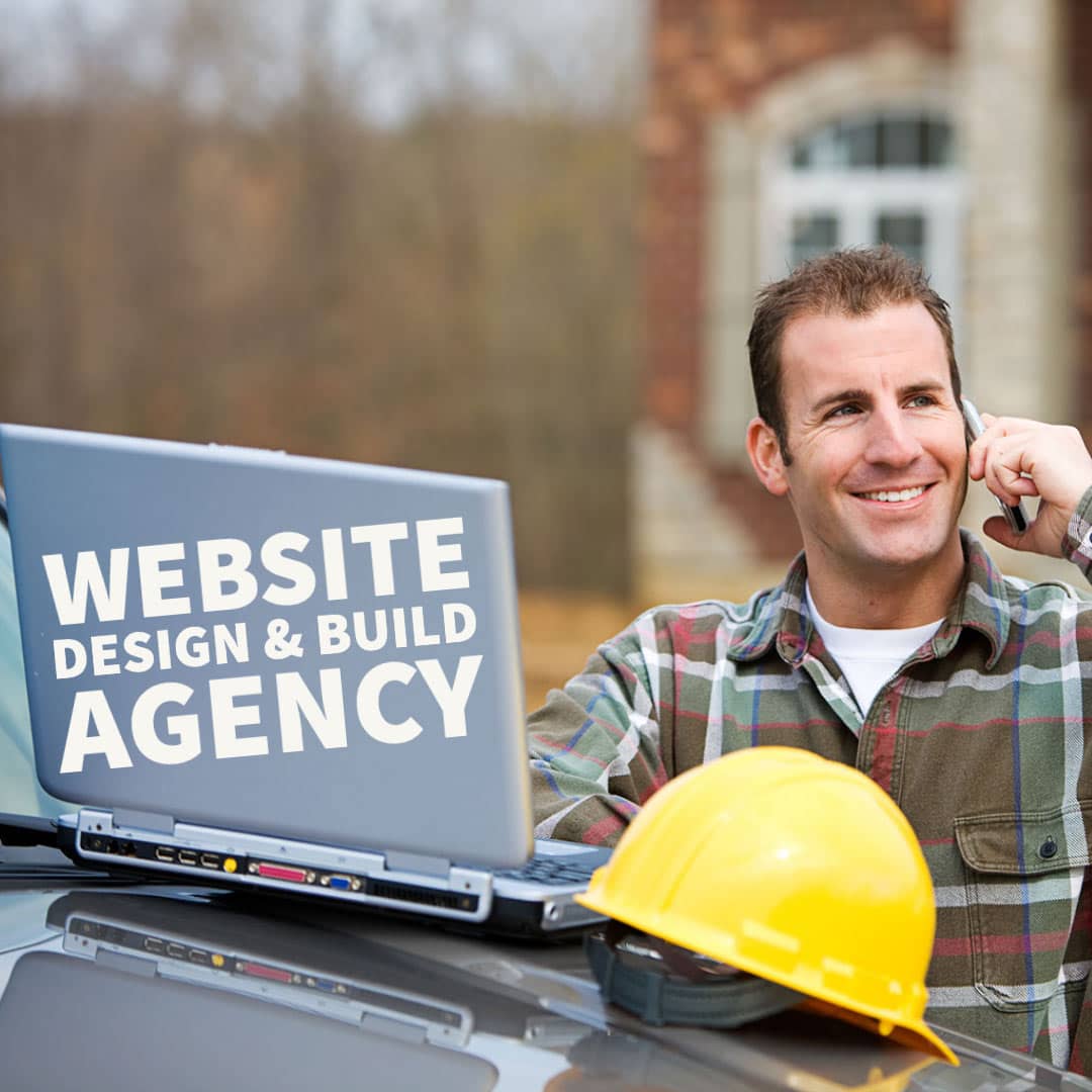 Contractor talking on phone with website designer