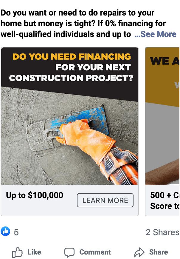 Contractor Facebook Carousel Ad