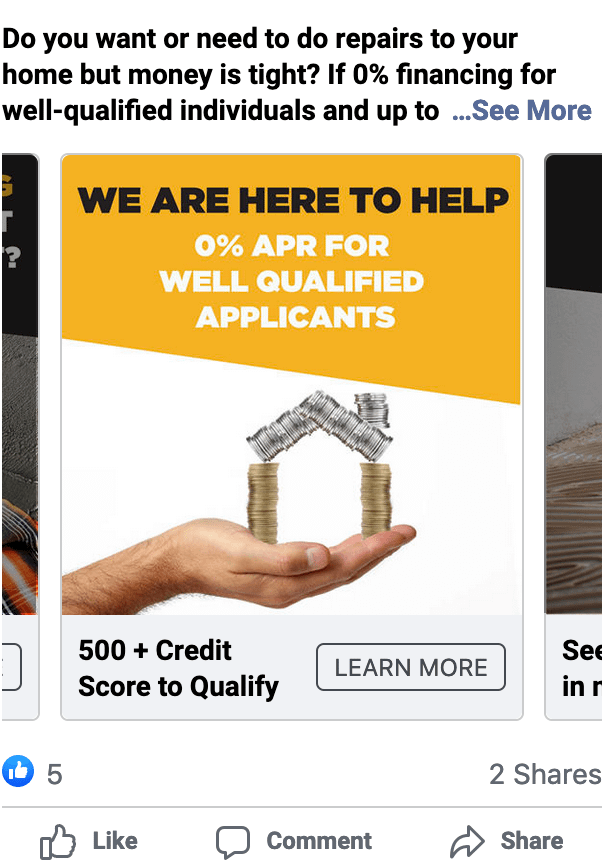 Contractor Facebook Ad Carousel